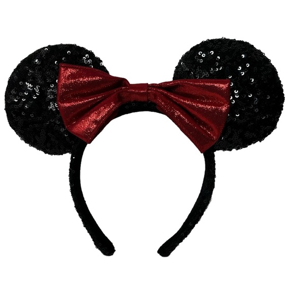 Disney Headband Red with Black Sequence | Handmade | One Size - Picture 3 of 3